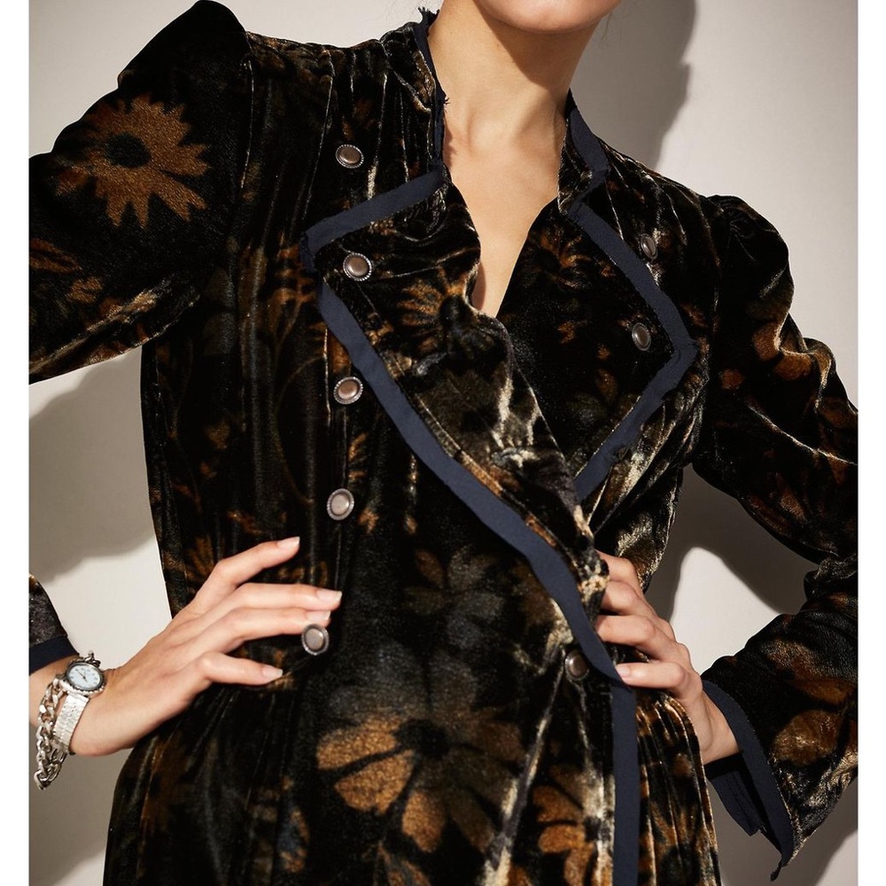 FREE PEOPLE Hazel Puff Sleeve Velvet Duster